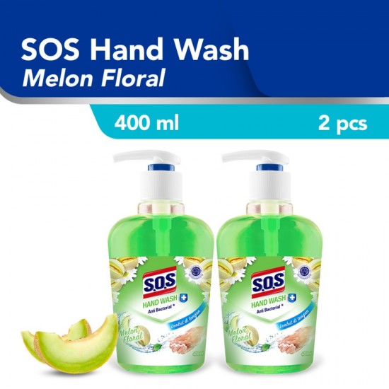 SOS Hand Soap Sabun Cuci Tangan Melon Floral HiJau 400 ML Botol / 2pcs SOS Hand Soap Sabun Cuci Tangan Melon Floral HiJau 400 ML Botol / 2pcs