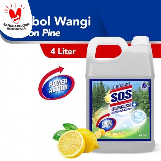SOS Karbol Wangi Lemon Pine 4L