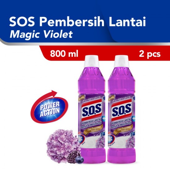 SOS Pembersih Lantai Magic Pine Biru Botol [800 ML] - 2pcs